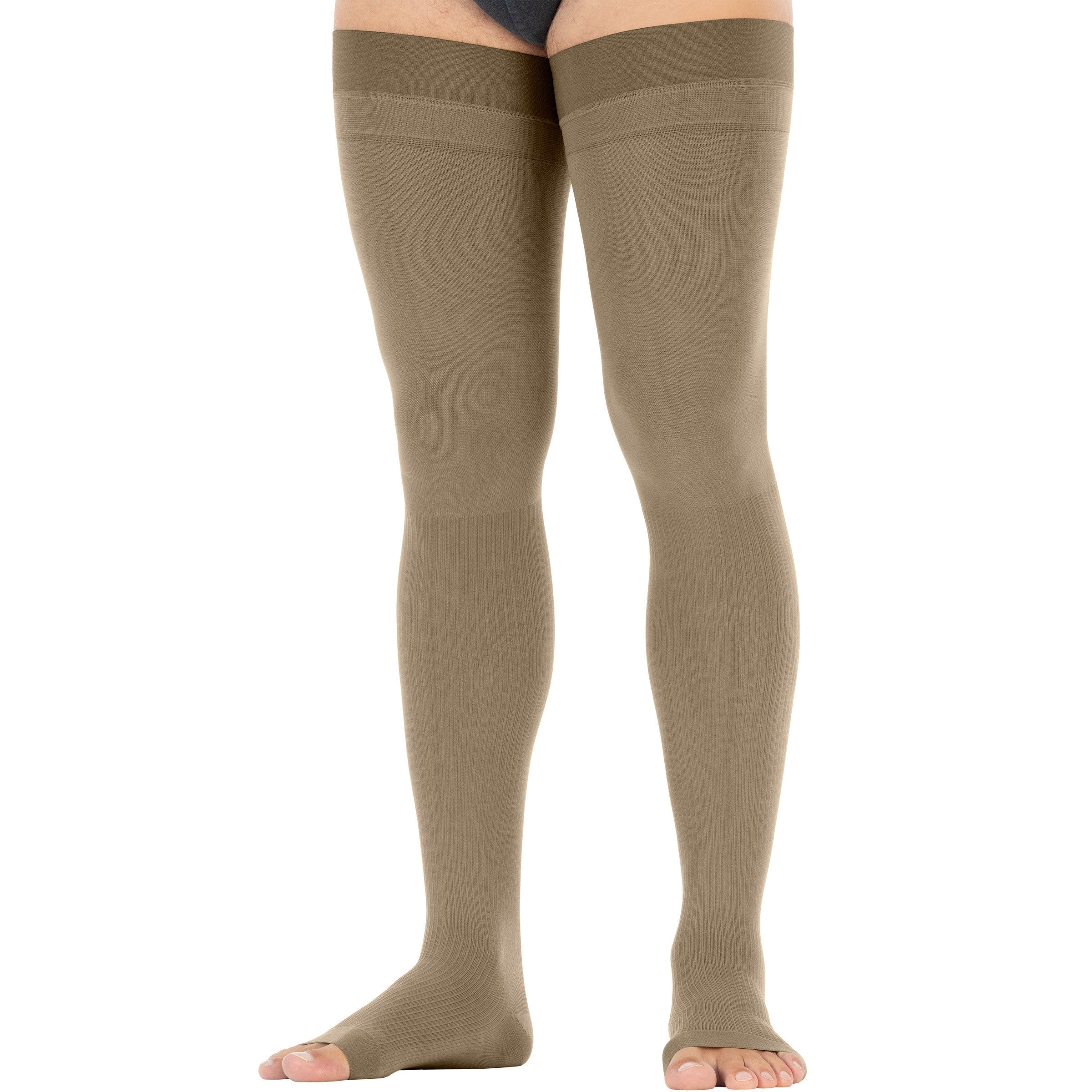 JOBST® forMen Thigh High w/ Micro Dotted Band 15-20 mmHg, Open Toe - Image 4