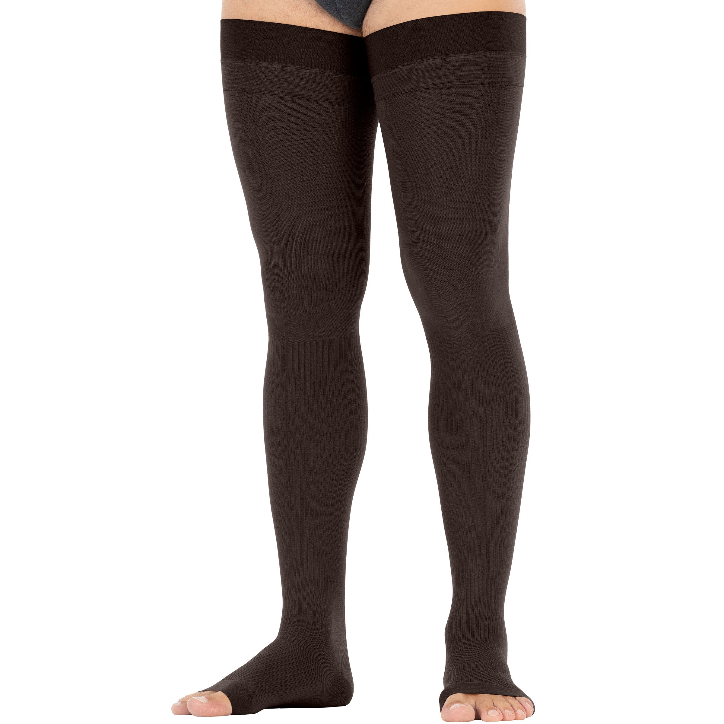 JOBST® forMen Thigh High w/ Micro Dotted Band 30-40 mmHg, Open Toe - Image 3
