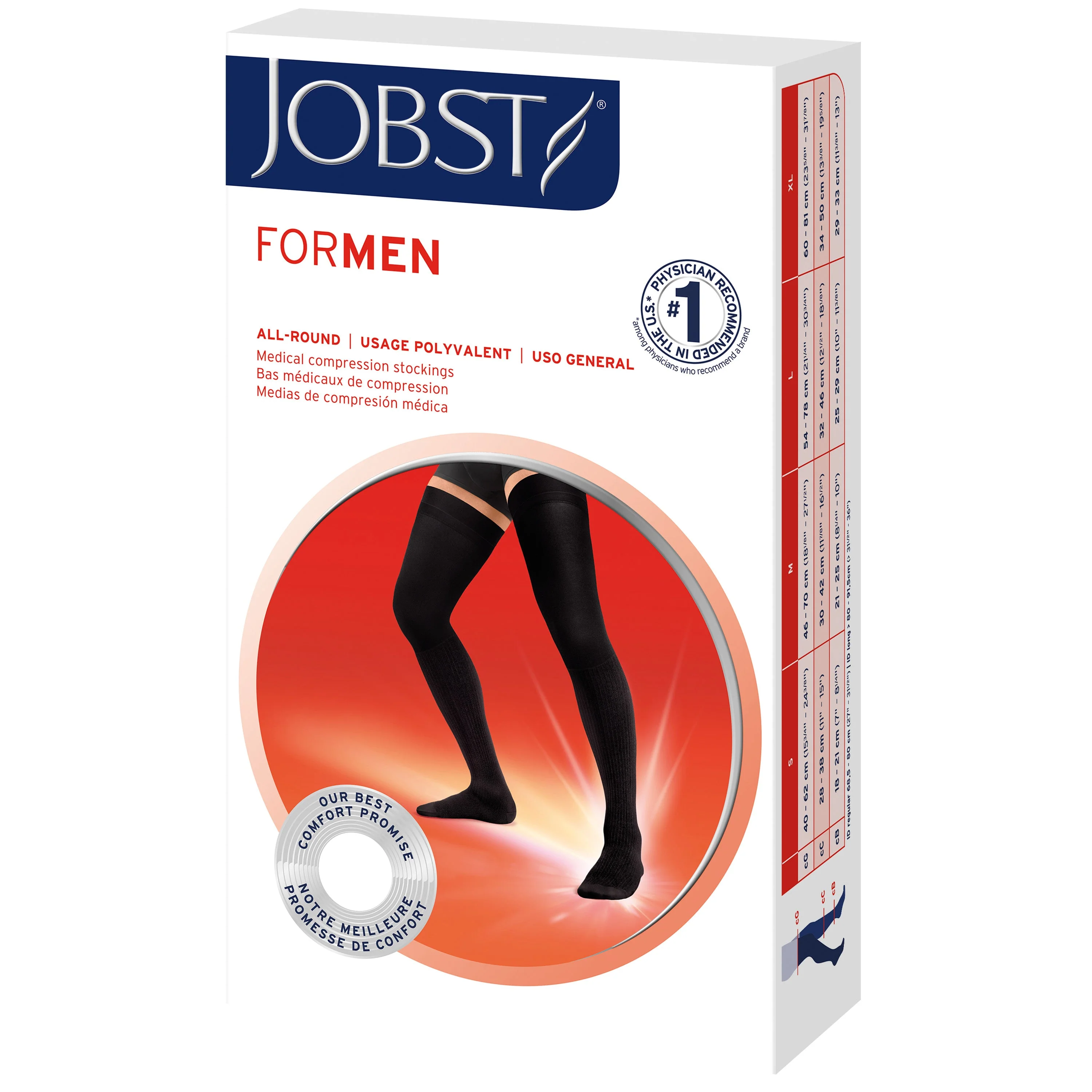 JOBST® forMen Thigh High w/ Micro Dotted Band 30-40 mmHg, Open Toe - Image 6