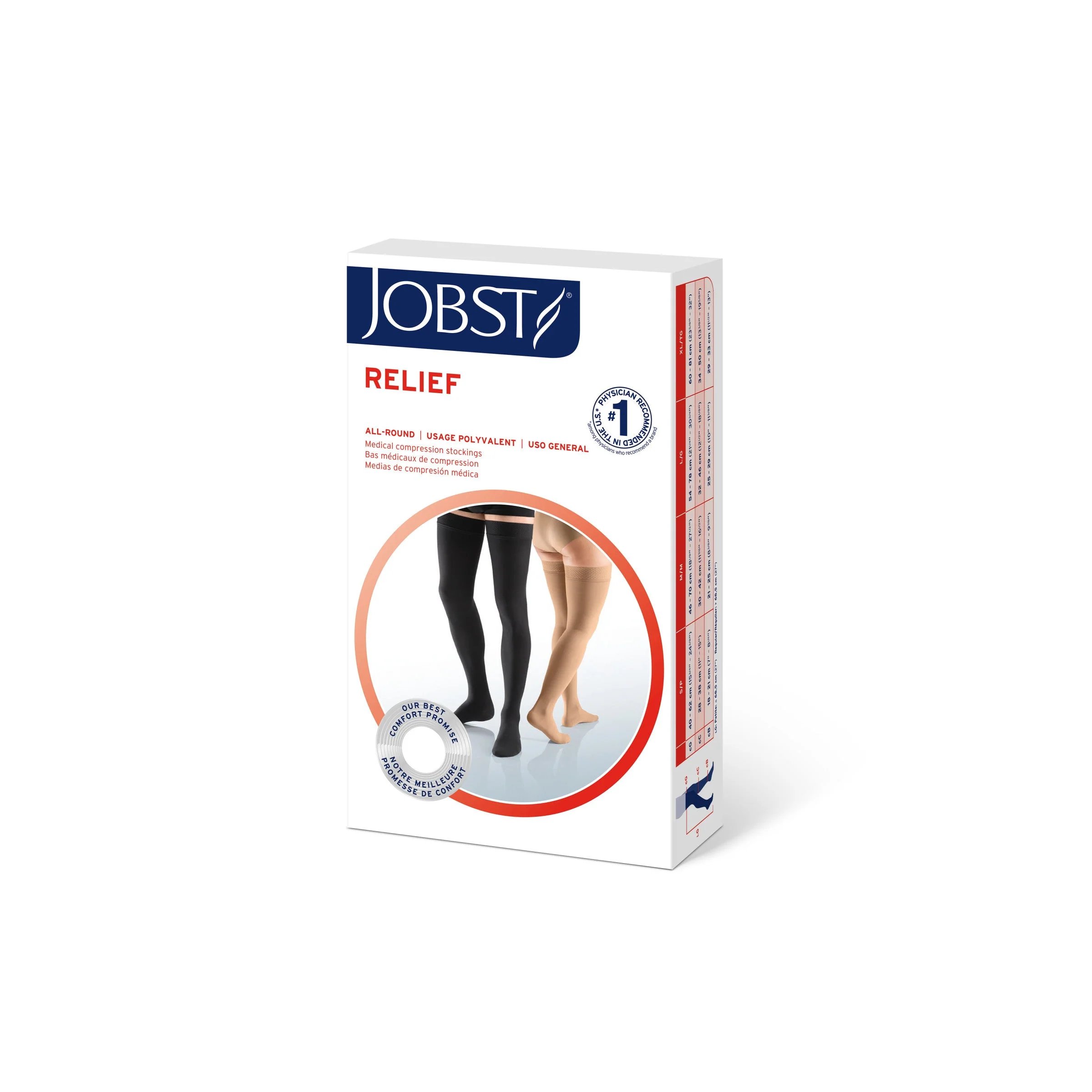JOBST® Relief Thigh High 30-40 mmHg w/ Silicone Top Band, Open Toe - Image 3